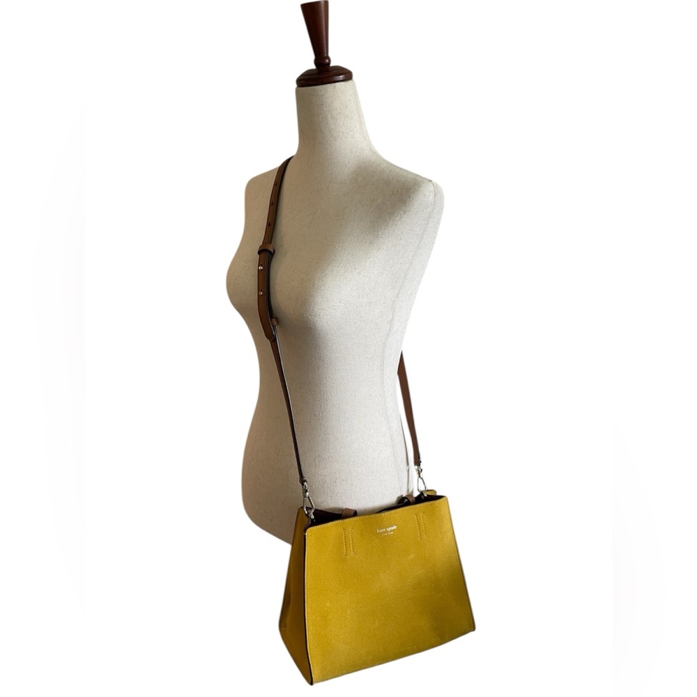 Kate Spade Mustard Yellow Sam Suede Medium Crossbody